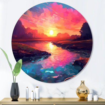 «Sunset's Embrace At The Beach I», reproduction sur métal