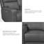 Fauteuil inclinable électrique double en cuir véritable 44 po avec porte-gobelets escamotables et port USB intégré-1192122587
