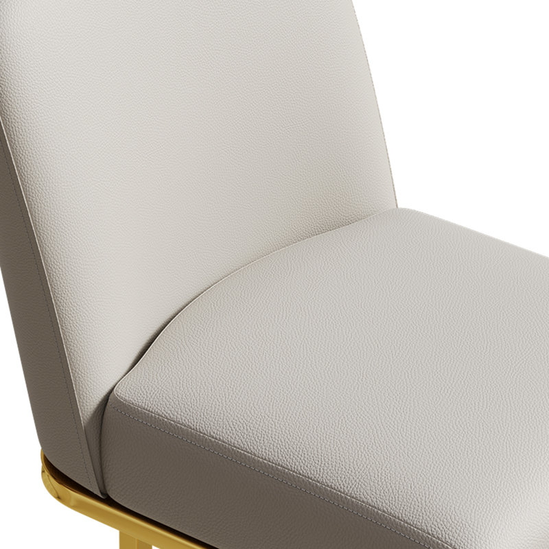 De 2 tabourets de salle à manger - blanc moderne et doré, sièges confortables. Matériaux de qualité faits pour la stabilité. Convient aux bars, tables et bureaux. Facile à nettoyer et à assembler. Coffre-fort avec fond coulissant. Barre d'économie d'espace