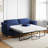 71" W Full Velvet Loveseat Sleeper with Folding Mattress, Light Grey-1377051037-1377051036