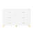 Six Drawers, Golden Straight Aluminum Handle, Golden Triangle Legs, White Locker