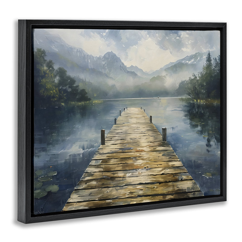 Cadre flottant en bois au-dessus d'un lac, design par LSR Creative Studio, Cadre flottant noir de jais, H 17 po x l 21 po
