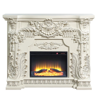 Antique White Finish Fireplace