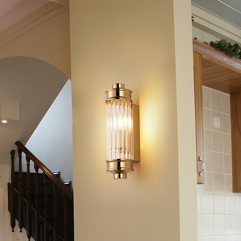 Millen Glass Wall Sconce, Brass