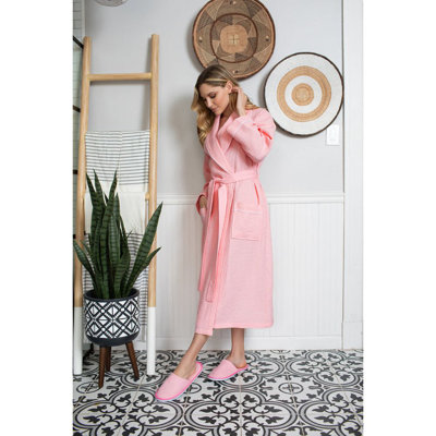 LOTUS LINEN Piped Waffle Robes - Luxury Bathrobe
