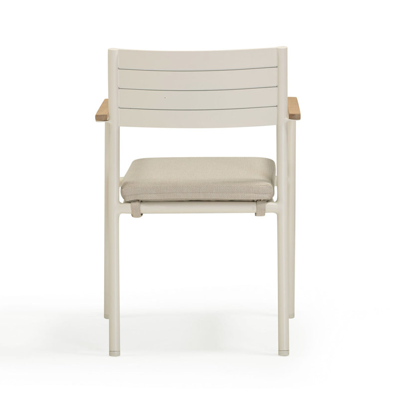 Chaise de salle à manger d'extérieur crème Victoria - ensemble de 2