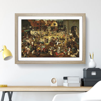 The Fight Between Carnival and Lent by Pieter Bruegel the Elder - Picture Frame Painting