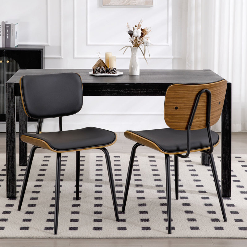 Upholstered Dining Chair, 4, Black