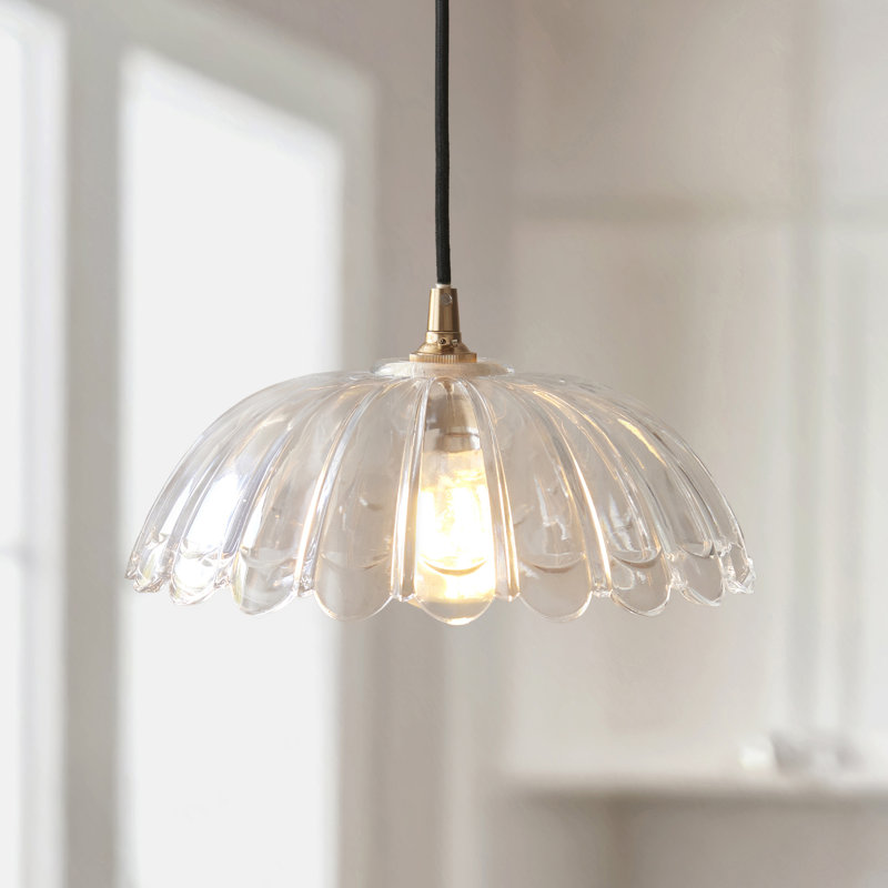 1 - Light Brushed Brass Pendant, Black