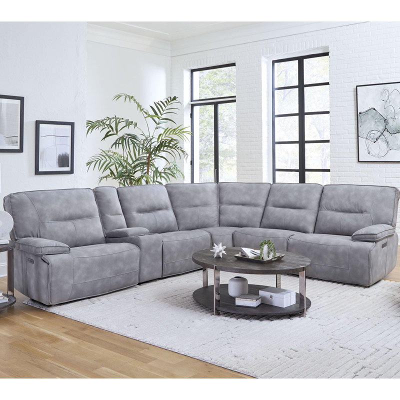 Canapé modulaire inclinable électrique 6 pièces Pulchia, Ciel