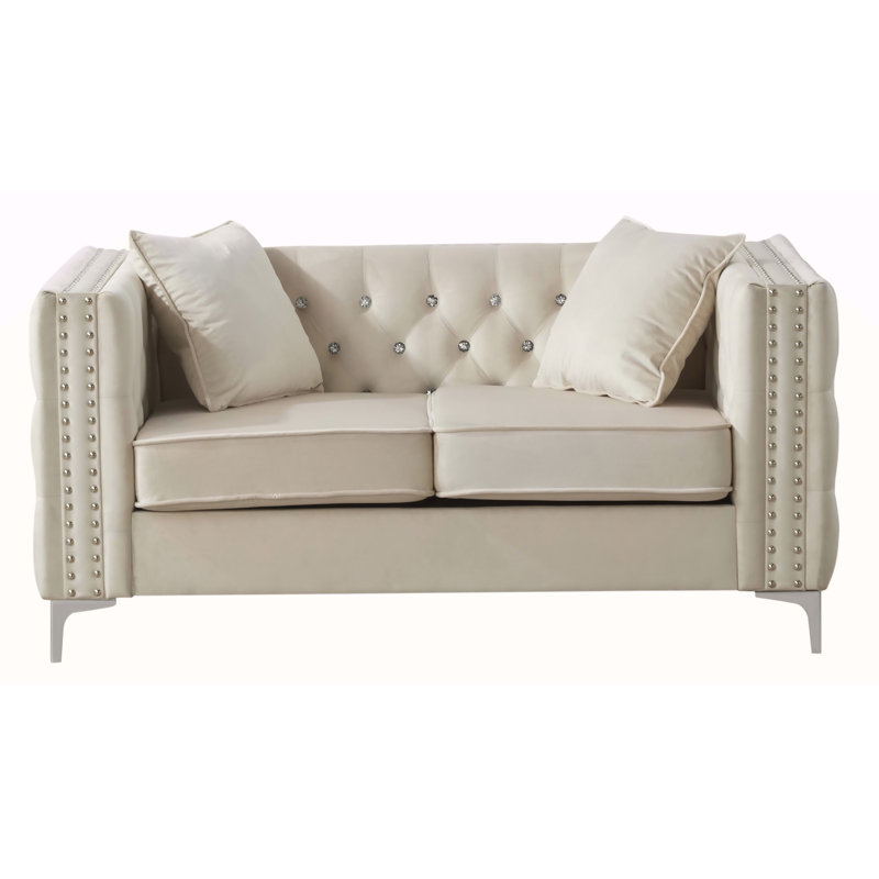 Causeuse Glory Furniture, Ivoire ivoire