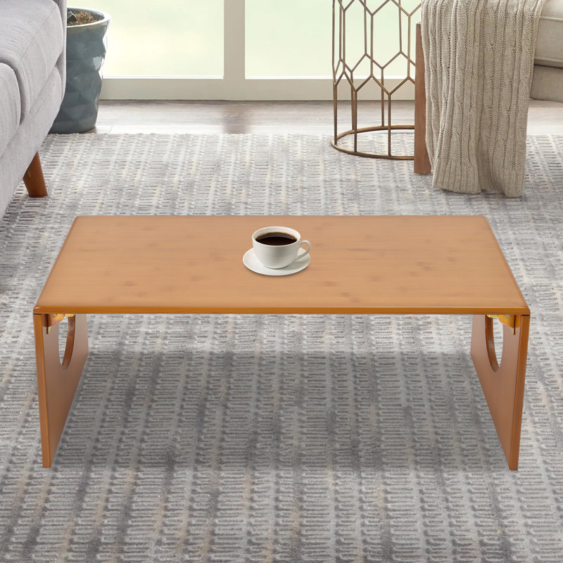 Table basse / pliable en bambou,  H 11,81 po x L 31,50 po x l 14,57 po