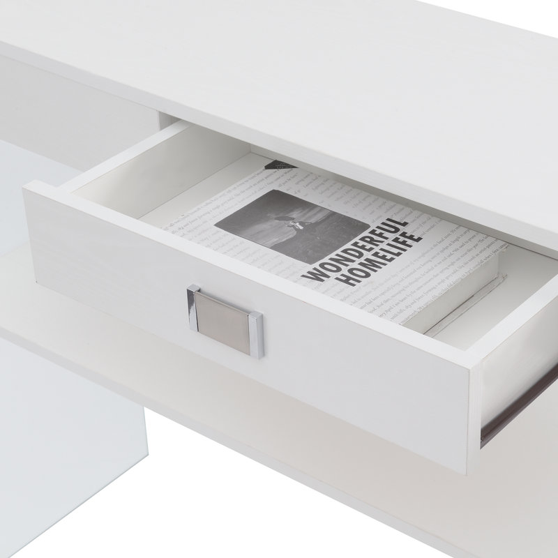 Console Allegonda avec 1 tiroir et structure en verre, H 30 po x l 47,5 po x P 11,75 po