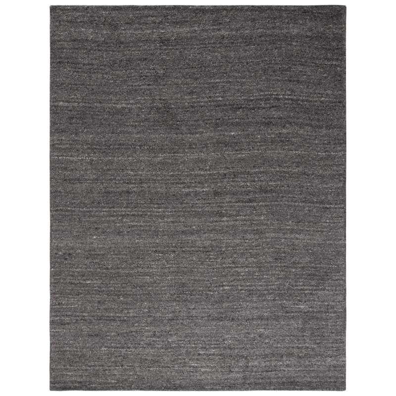 Misak Hand Tufted Wool/Cotton & Other Fiber Solid Color Rug in Gray, Rectangle 8' x 10'