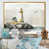 Toile avec cadre flottant or