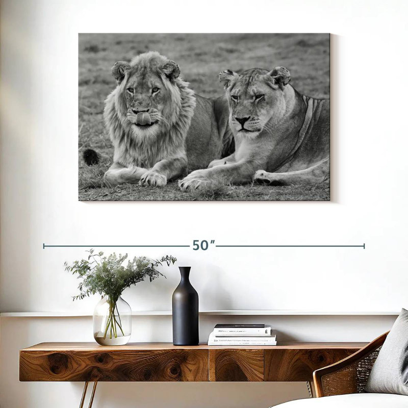 Brampt Lion Couple I, 26" H x 39" W