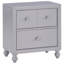 Table de chevet pour chambre à coucher grise avec 2 options de tiroirs - Tiroirs de style transitionnel moderne