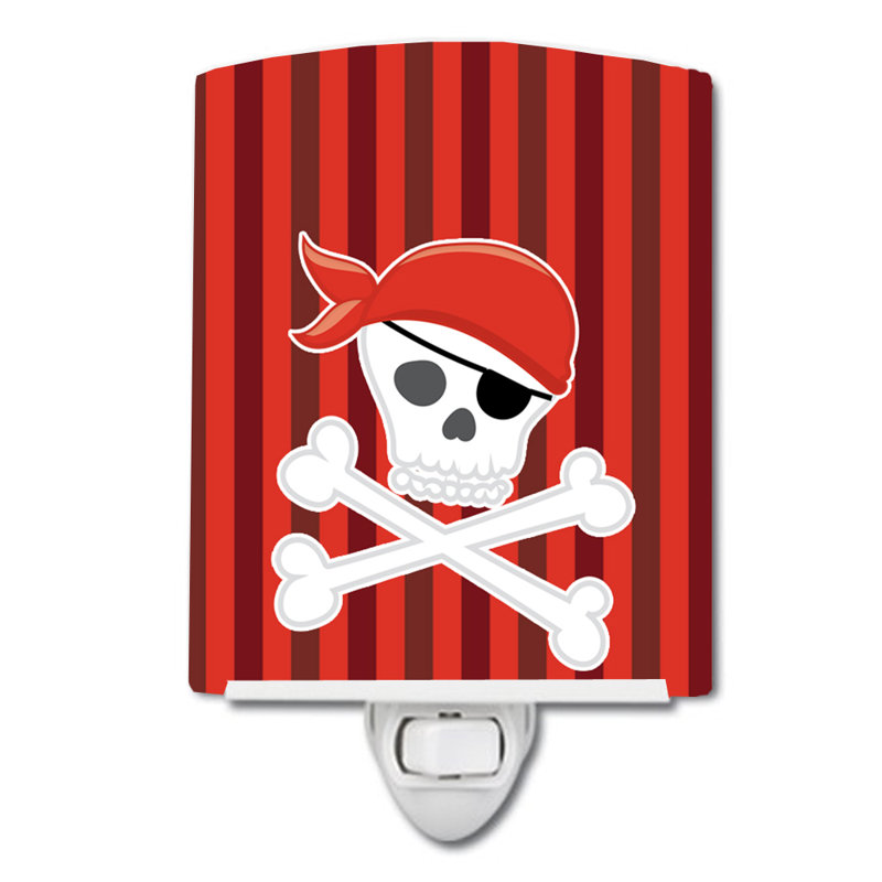 Pirate Skull and Cross Bones Ceramic Night Light