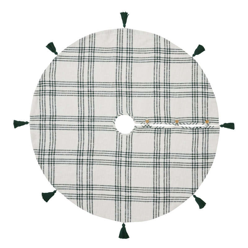 Plaid Cotton Tree Skirt, 55" H x 55" W