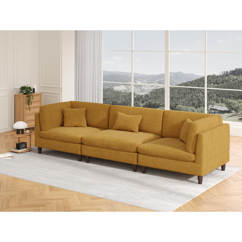 Seemab 305.8Cm Square Arms Sofa, Orange