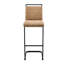Brown Tech Fabric Bar Stool (2), 42.5 Inches Tall - Modern Comfortable. Seat. Black Metal Frame. Non-slip Base. Easy Assembly Kit 2pcs 42.5" Stools Style & Comfort. Soft Construction. Quick And