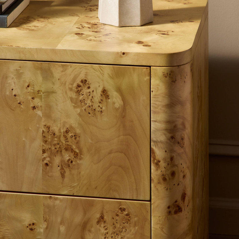 Mullins Nightstand-Natural Mappa Burl