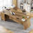 L-Shaped Executive Office Desk With Drawers-1872940419