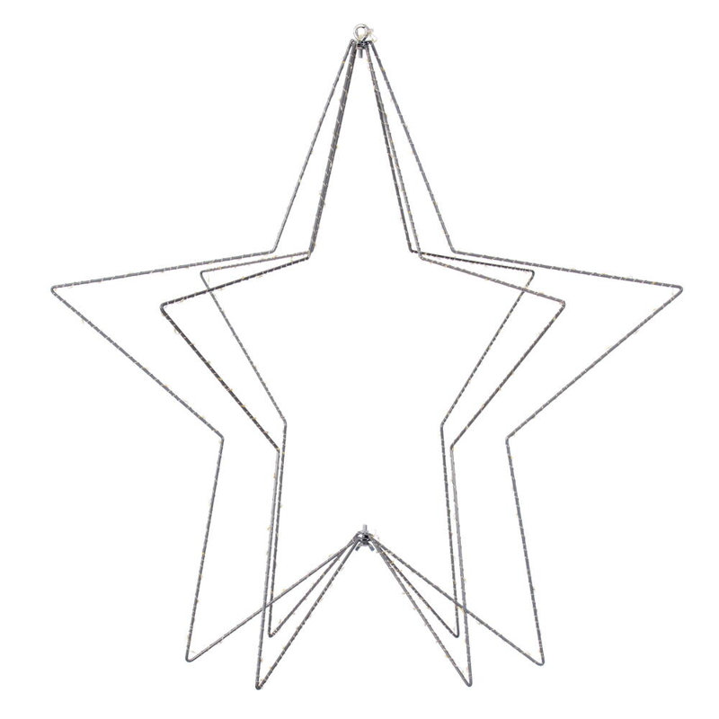 Latitude Run® 300 lights Warm White Twinkle LED Five Point Star Steel Wire Silhouette Light., 300, 30" H x 30" W x 30" D