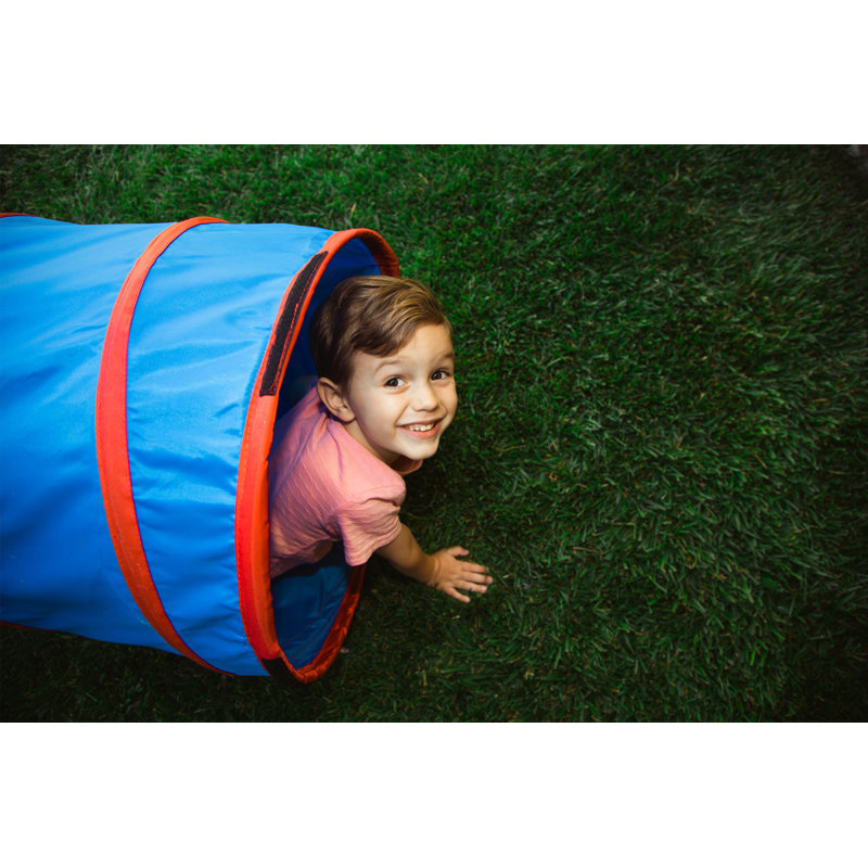 Pacific Play Tents 9-Foot Blue and Red Kids Play Tunnel