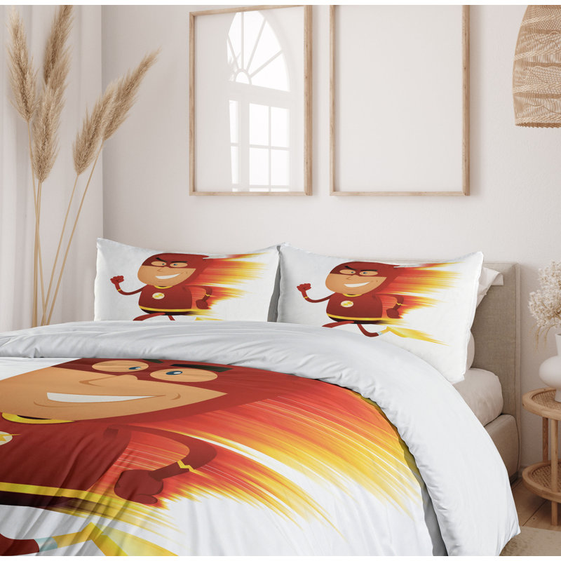 California King Superhero Lightning Bolt Duvet Cover Set