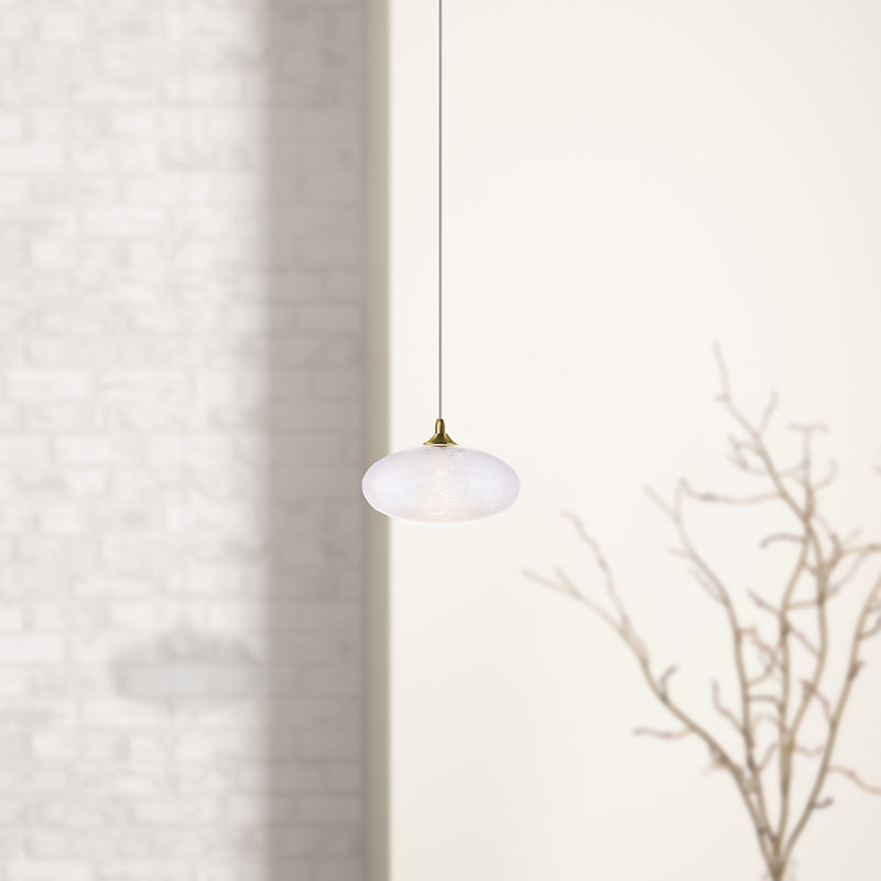 Alvie 1 - Light Single Pendant, Brushed Brass, 3.7" H x 5.1" W x 5.1" D
