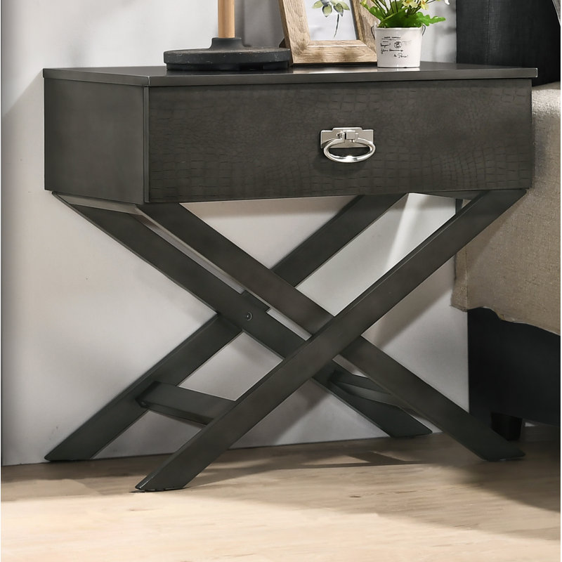 1 - Drawer Nightstand, Gray