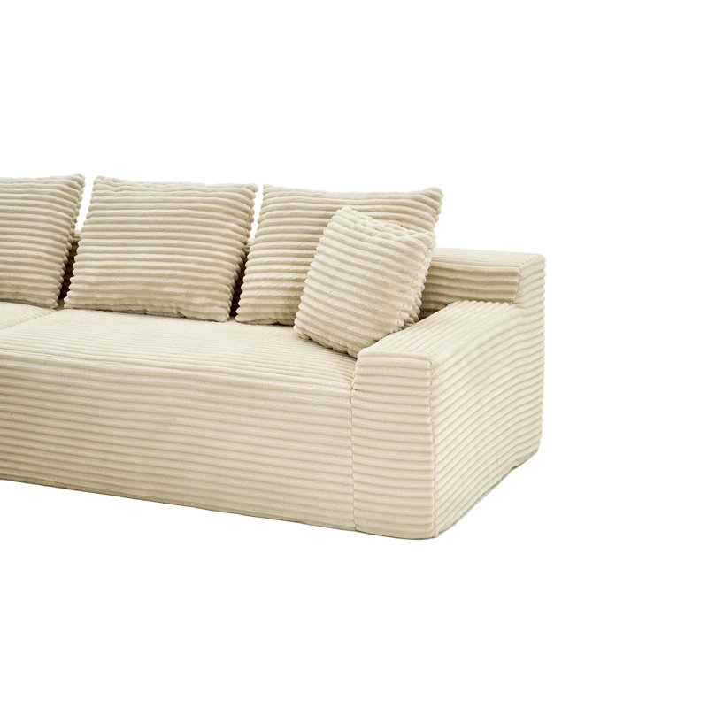 Canapé modulaire modulaire avec méridienne de rangement, Beige Fabric