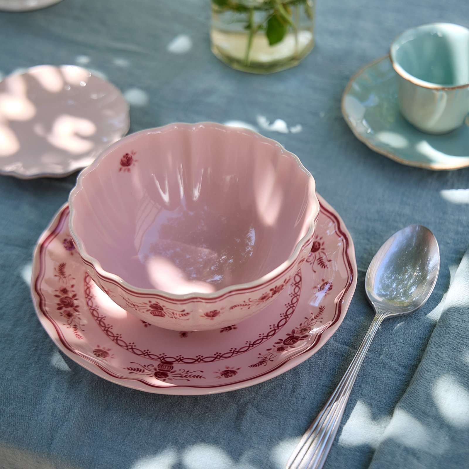 Vila Stoneware Cereal Bowl, Pink/Red