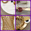 Table de salle à manger 47 po ronde en faux marbre avec base en acier inoxydable doré - Table de cuisine moderne pour salle à manger, blanc et or-1757019035