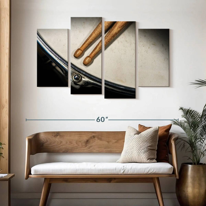 Drumsticks On Snare Drum, 32" H x 52" W