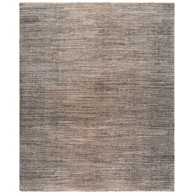 Tapis gris / or en laine / viscose noué à la main Diokles