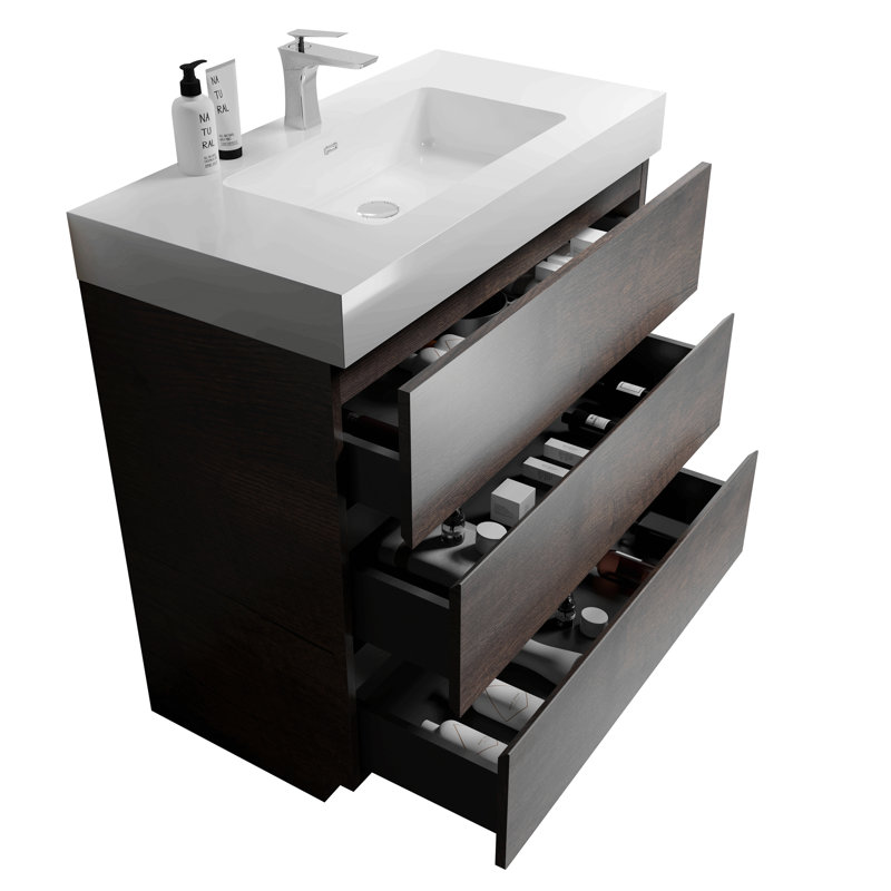 Ensemble de meuble-lavabo en résine Oak