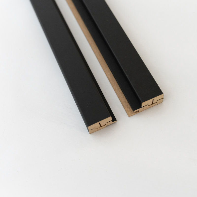2 pièces de moulures latérales 94,5 po (pour panneaux de lattes en bois) - Noir mat, Noir mat