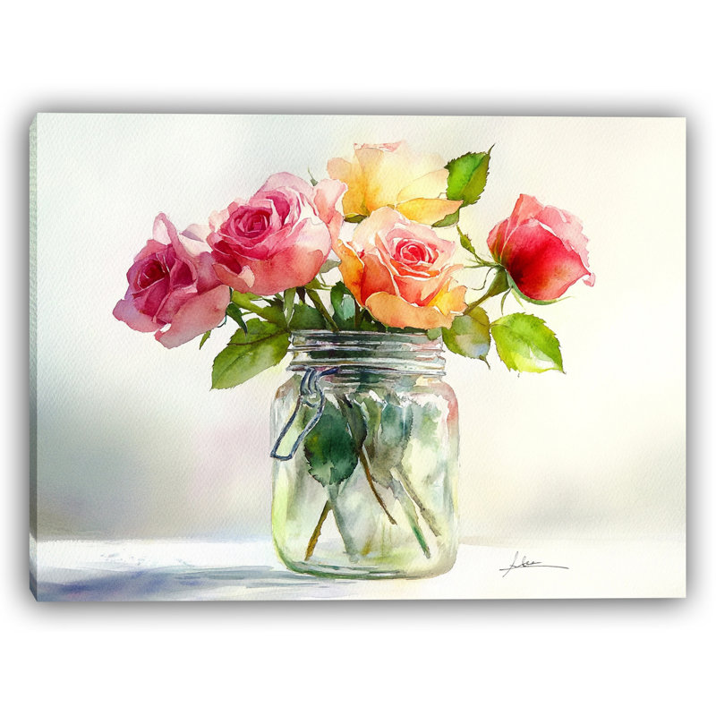 Rose rétro élégante, H 16 po x l 24 po