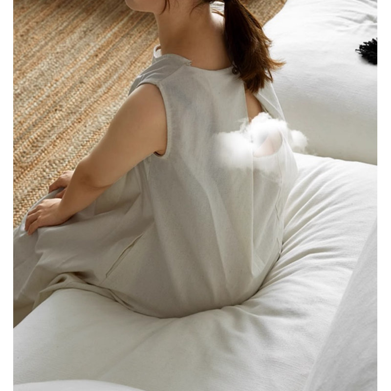 Canapé en tissu blanc Simple Fashion, H 30,71 po x l 82,68 po x P 37,4 po, 2