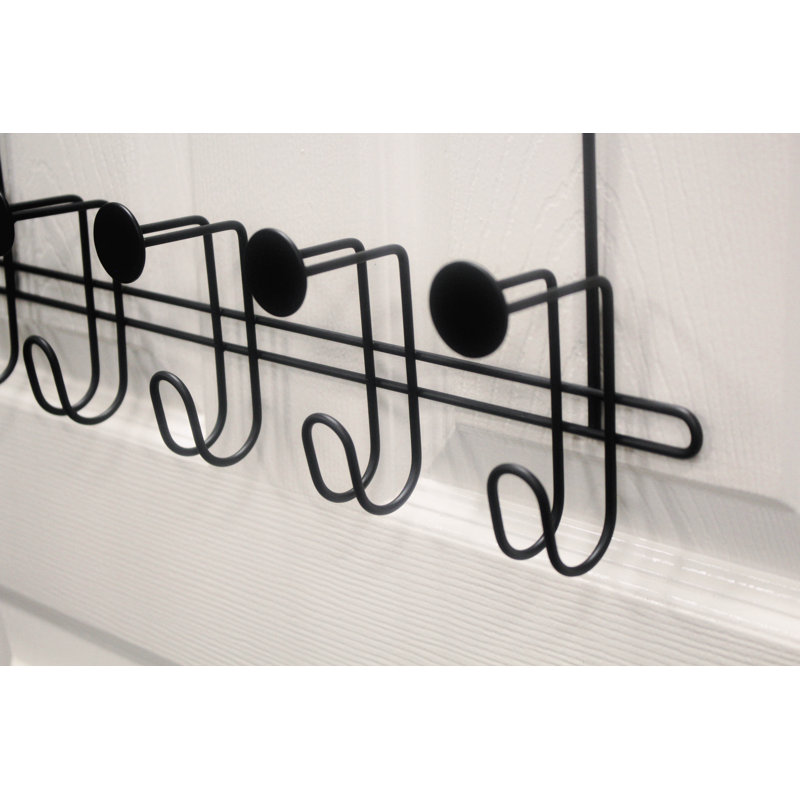 Moretti Storage Hooks Over-the-Door Towel Hook, Matte Black