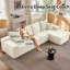 Canapé modulaire de 135 po avec méridienne en forme de L, méridienne modulaire moderne et confortable, canapé-lit rembourré en velours côtelé avec assise profonde pour le salon, sans assemblage requis, blanc-628485029