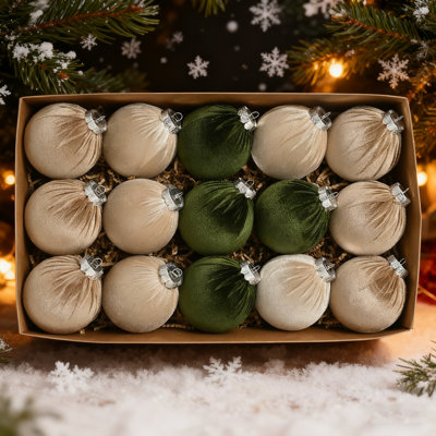 Boules de Noël en velours de Noël - paquet de 15 pièces d'ampoules de Noël incassables - multicolores, 80 mm 3,15 po