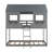Kids Twin Over Twin Bunk Bed with Roof and Ladder-1453890053