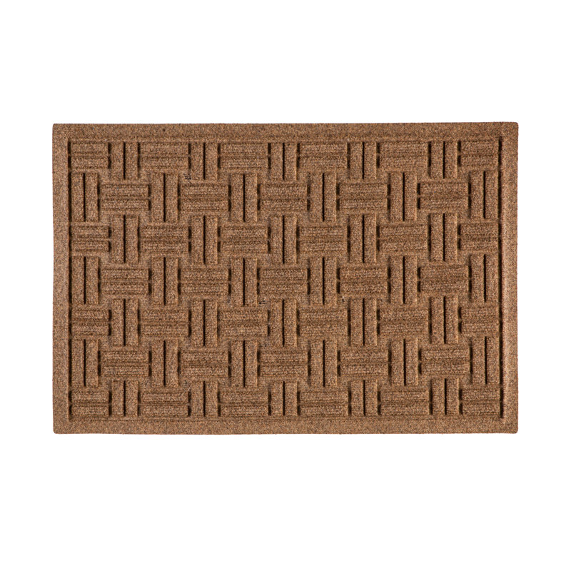 Kaylei Non-Slip Geometric Doormat, Chameau