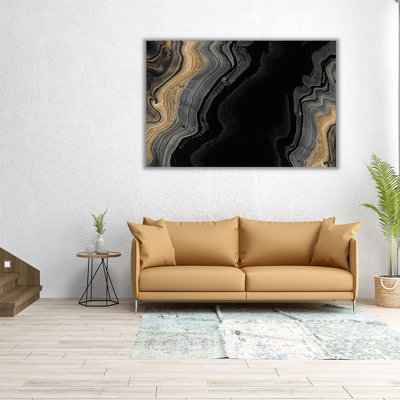 Noir marbré - reproduction d'art sur toile