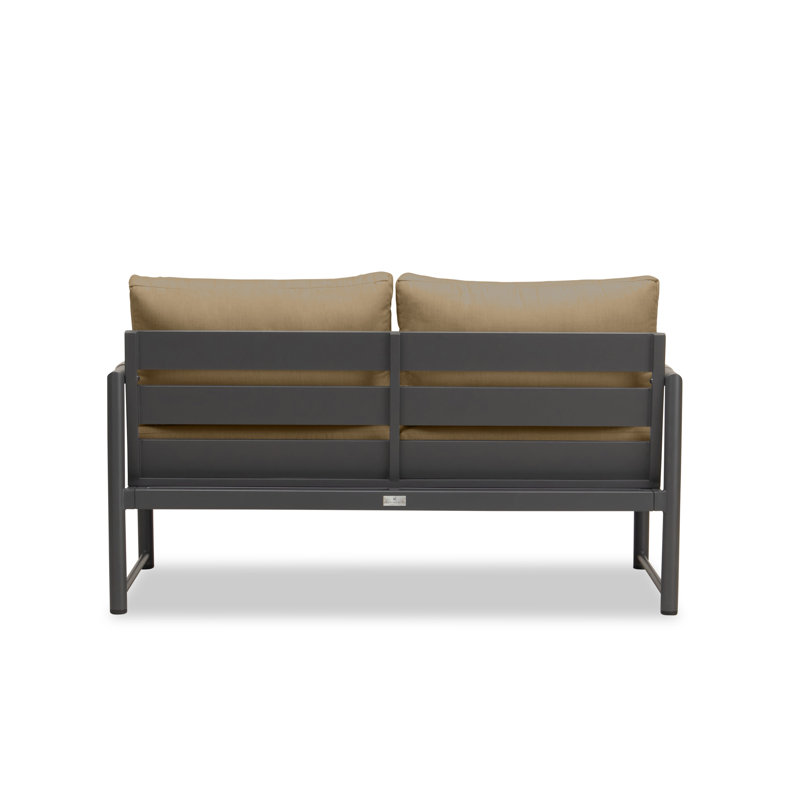 Alto Outdoor 2 - Seat Loveseat, Slate Gray, Spectrum Peacock Sunbrella® Plainweave