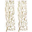 Ensemble de 2 décorations murales dorées en aluminium et corail, l 11 po x H 33 po-1138943357