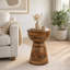 Table de bout en bois Odera, table d'appoint ronde avec base effilée, table d'appoint brune, pour la maison, le bureau, la chambre à coucher ou le salon, 24 po
